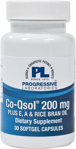 CoQsol + E, A & Rice Bran 200 mg - 30 Gels